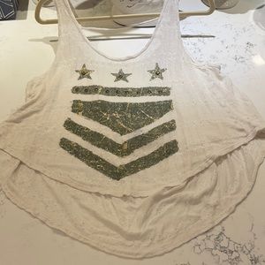 Nearly Backless Graphic Tank Top